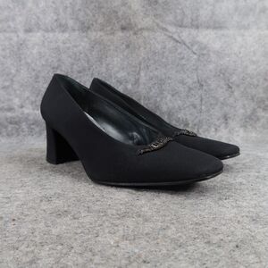 Stuart Weitzman Shoes Womens 7 Pumps Classic Black Formal Block Heel Square Toe